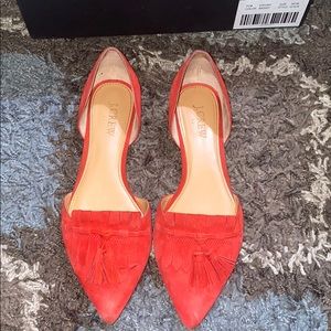 J. Crew.  Red velvet flats size 6.5